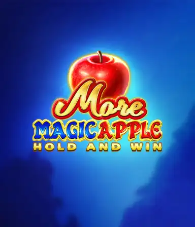 Скриншот игрового автомата More Magic Apple от 3 Oaks Gaming, демонстрирующего волшебный лес с персонажами из сказки, включая замки, магические яблоки и известных сказочных героев. В центре виден название слота More Magic Apple, сопровождаемый яркими и привлекательными графическими элементами, формирующими атмосферу сказочного приключения.